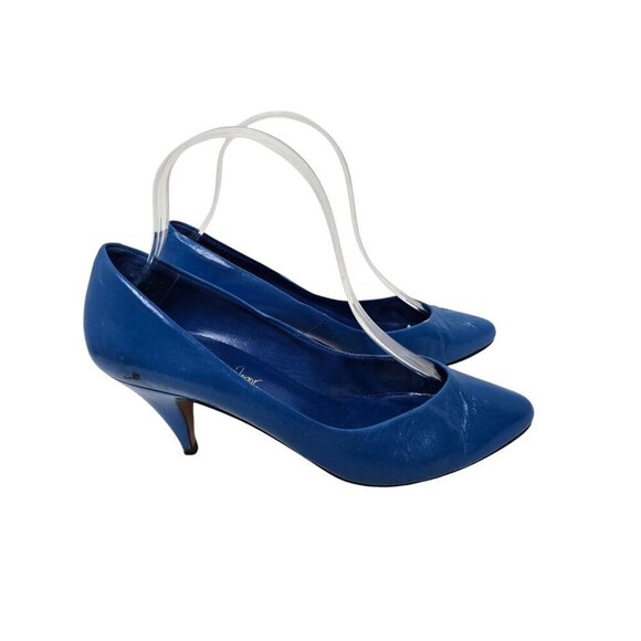 Vintage 80s 90s Jacqueline Ferrar Blue Pumps High Heels - Picture 1 of 11